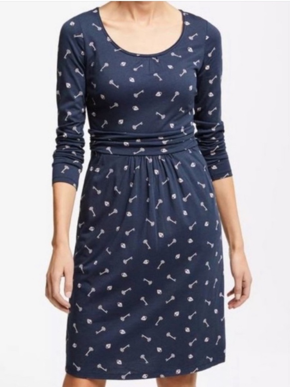 ·Boden· Blue Mabel Lock and Key Jersey Dress Size 8